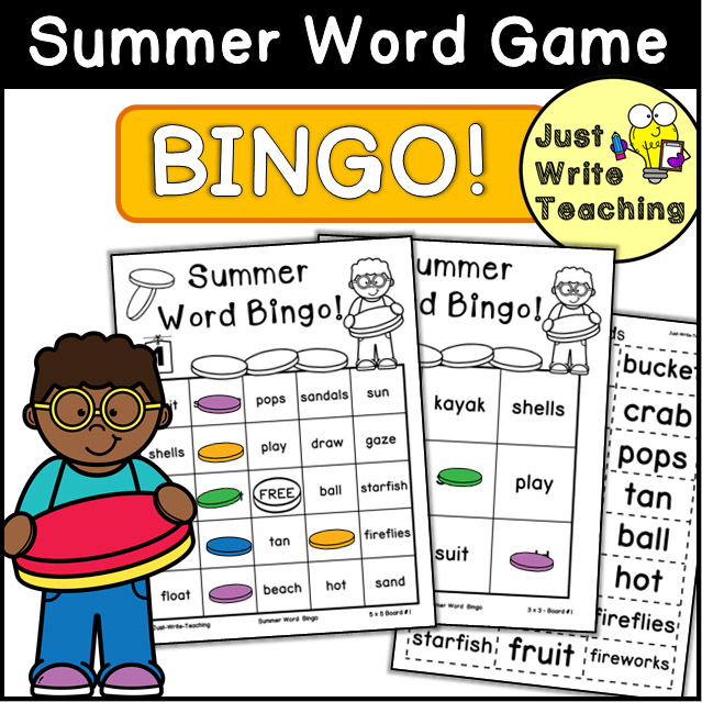 Summer Word Bingo Game