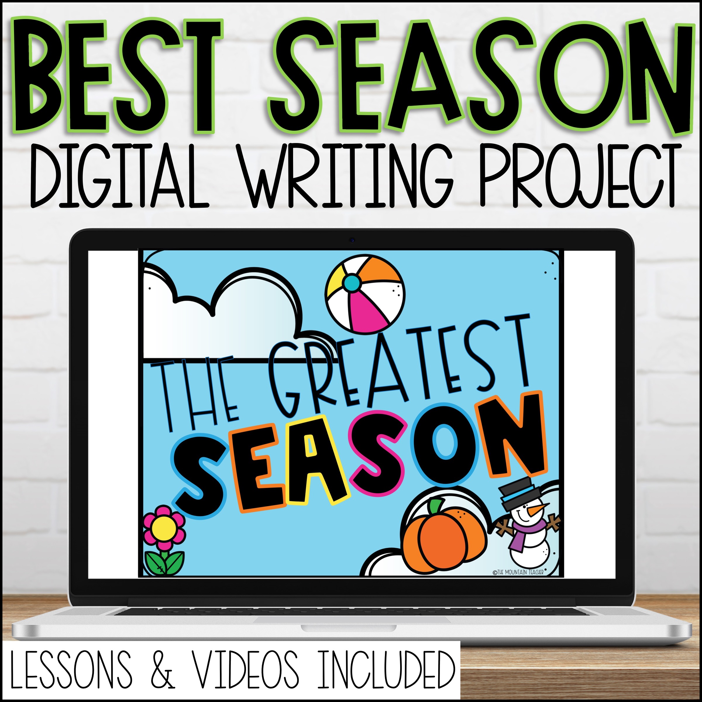 Digital Best Season Google Slides Opinion Writing Prompt and Videos