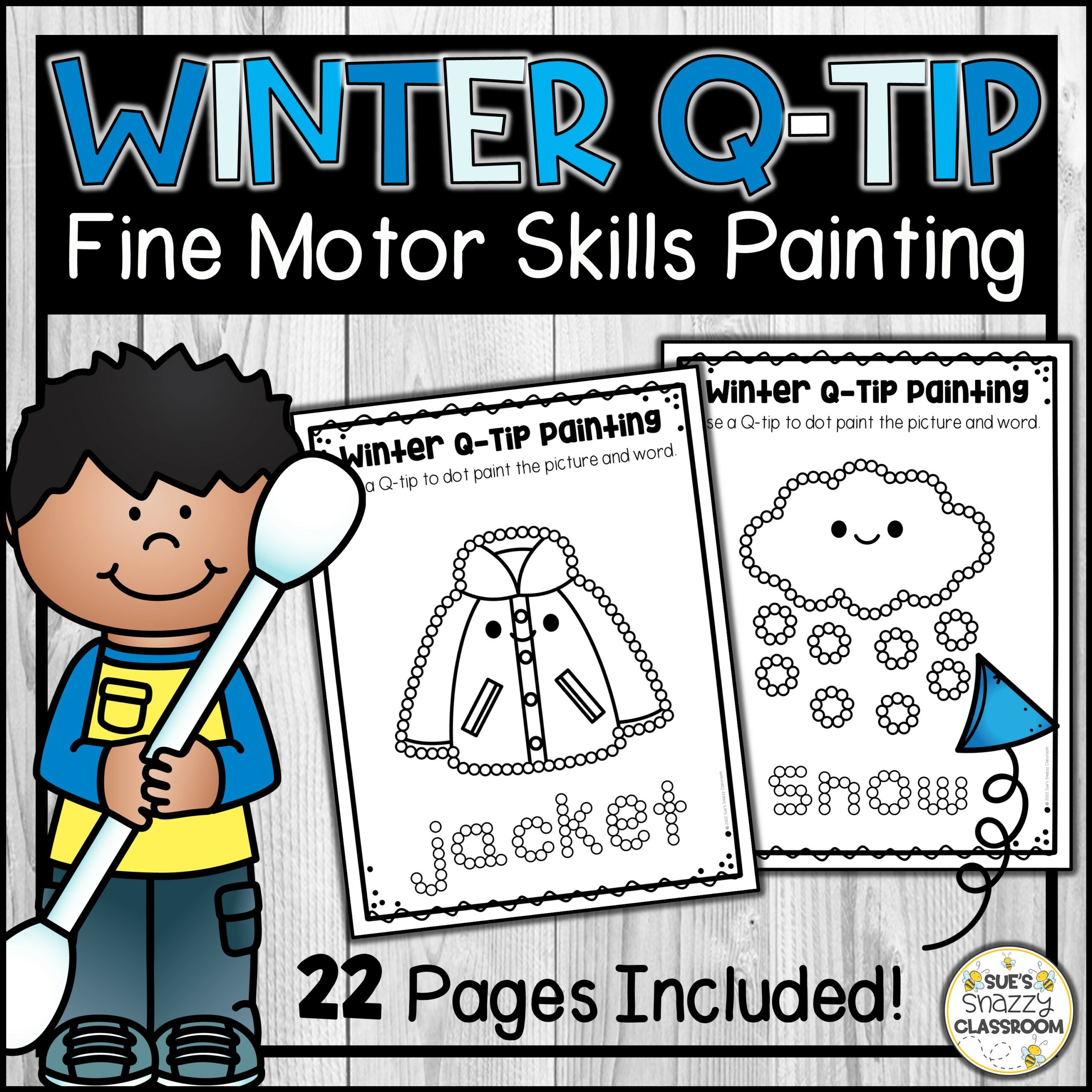Winter Q-Tip Dot Painting Activity | Fine Motor Skills Practice