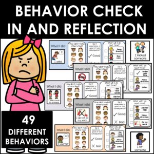 Behavior reflection check in self regulation social skills activities SEL
