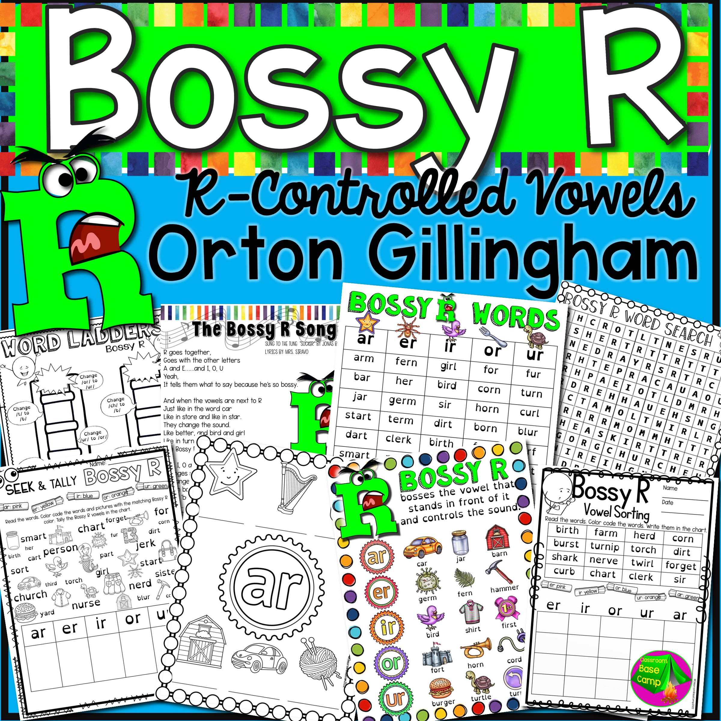 Bossy R Controlled Vowels Orton Gillingham (AR, ER, IR, OR, UR)