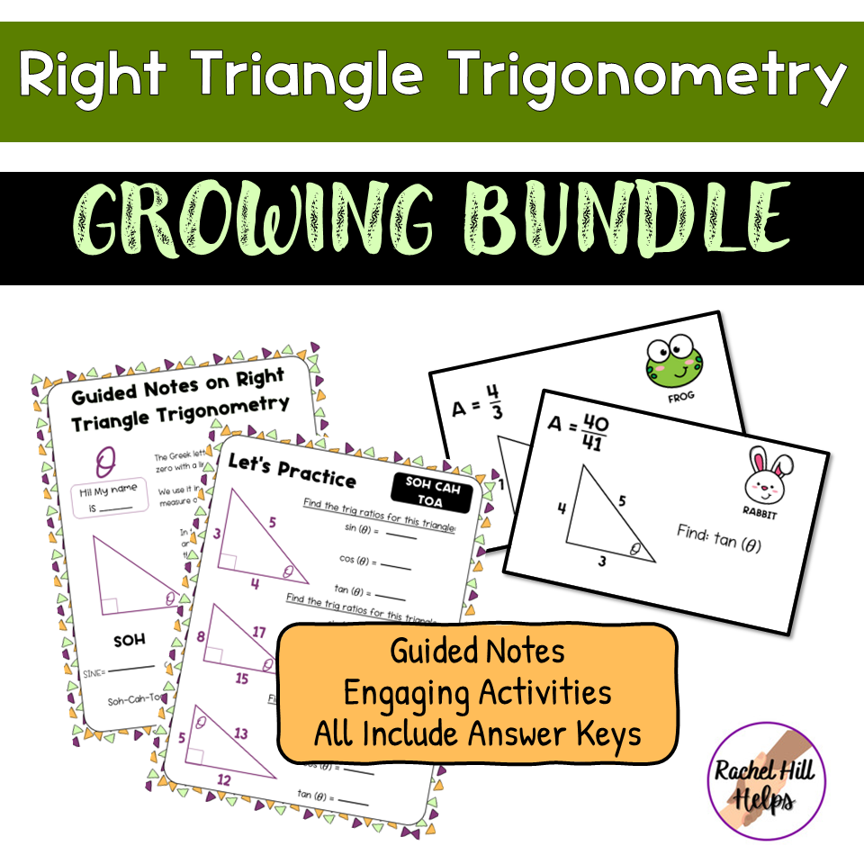 GROWING Trigonometry BUNDLE | Right Triangle Trigonometry