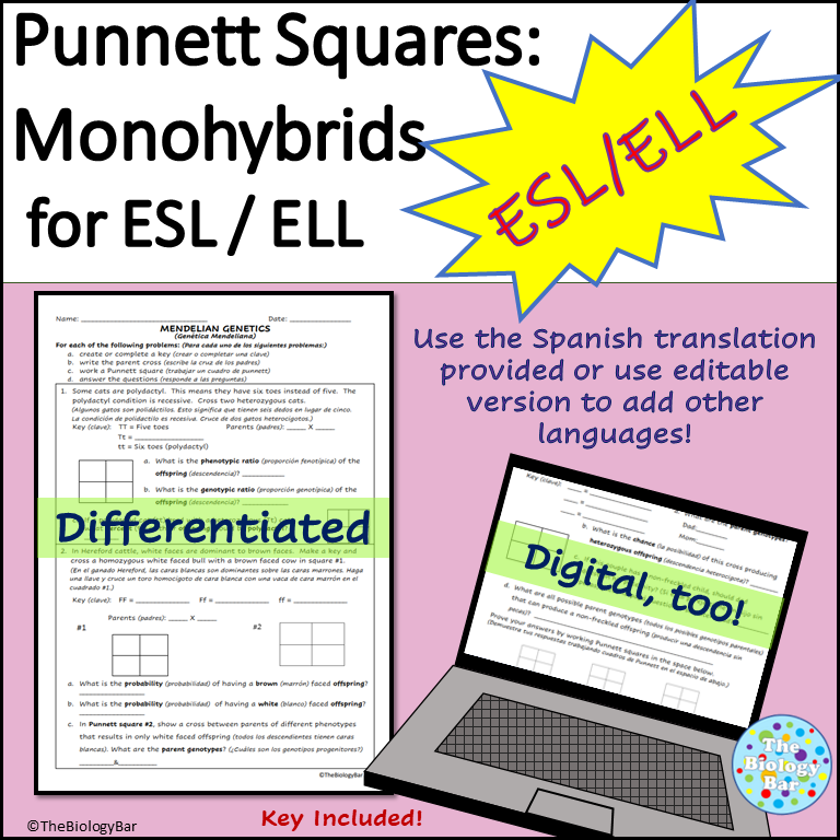 ESL Biology Genetics Monohybrid Problems